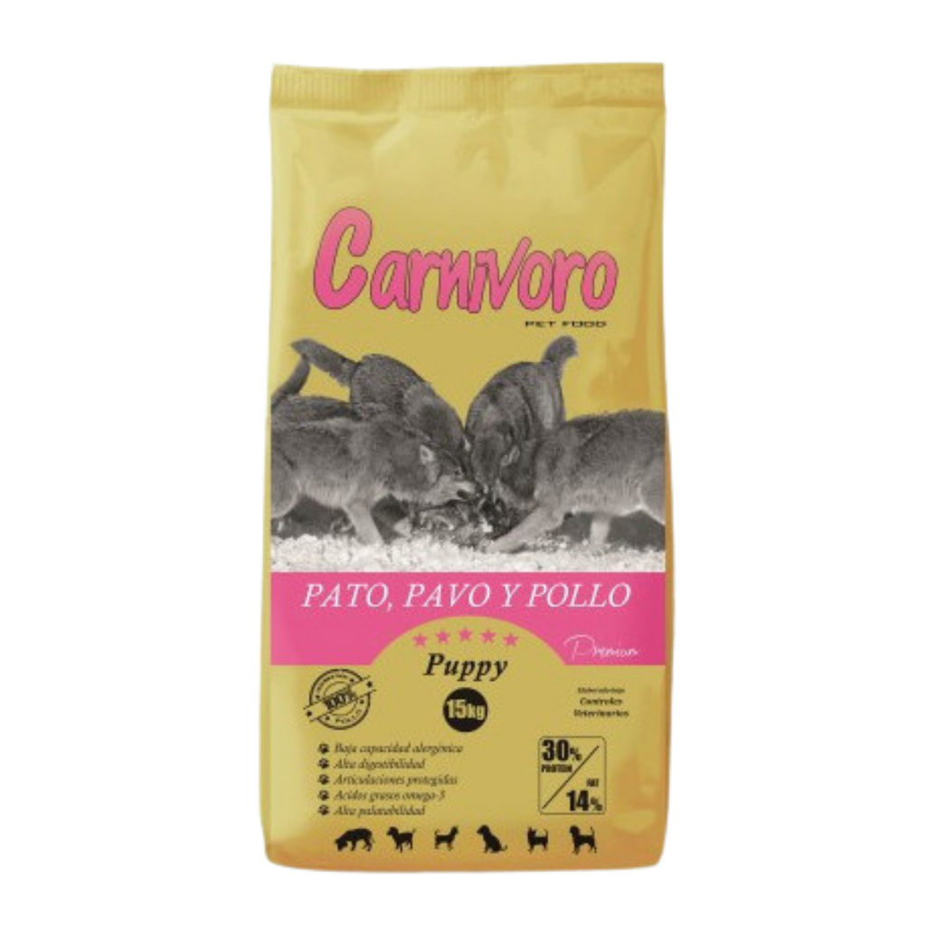 Carnívoro Puppy pollo, pavo y pato para cachorros 15kg