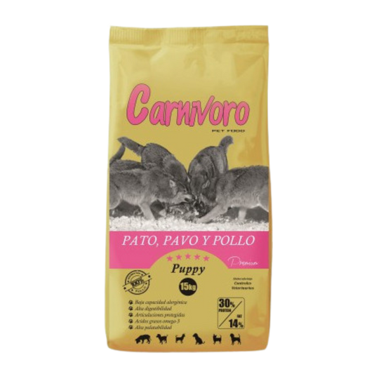 Carnívoro Puppy pollo, pavo y pato para cachorros 15kg