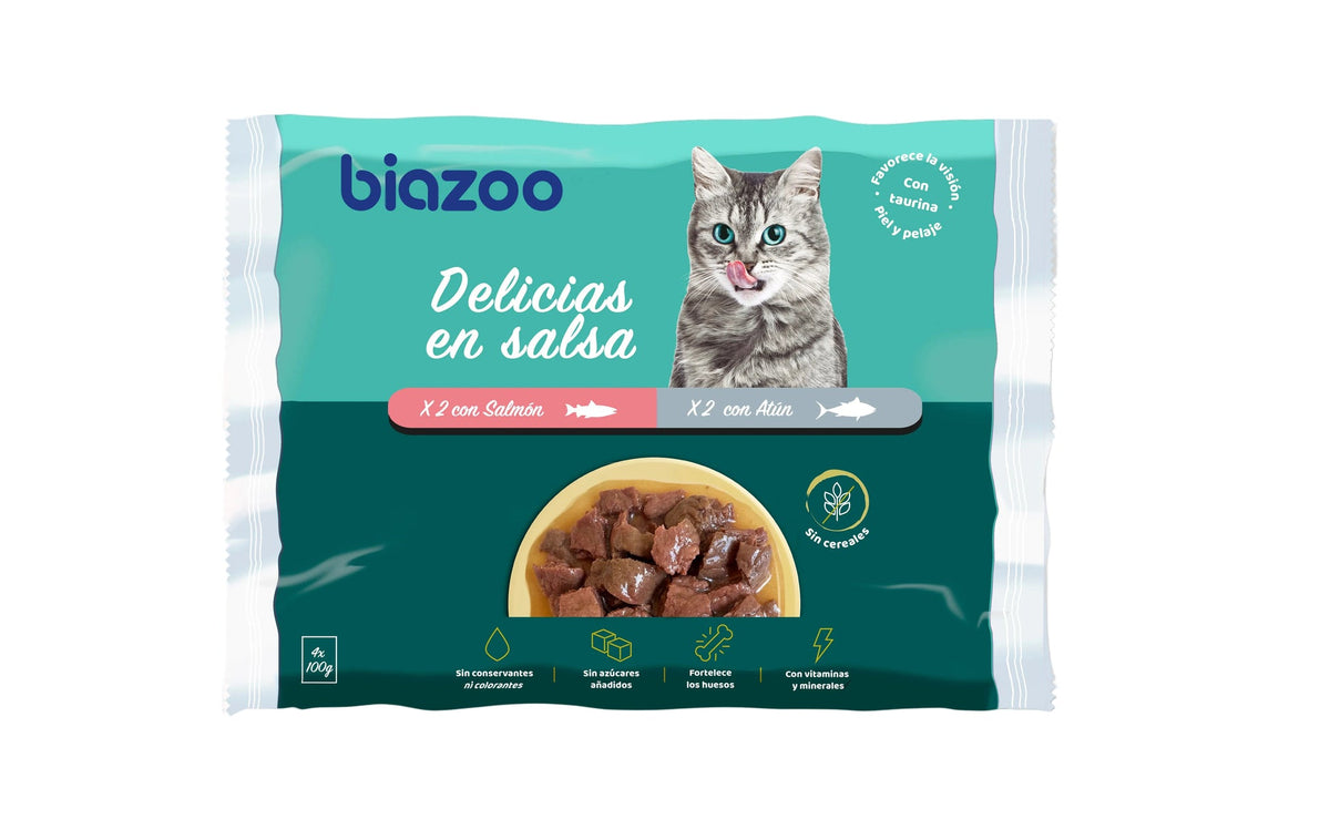 Biozoo Delicias en salsa grain free salmón y atún para gatos