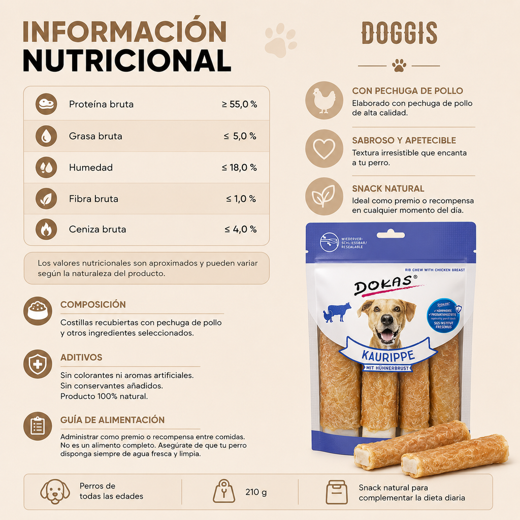 Dokas Costillas con Pechuga de Pollo 210 g