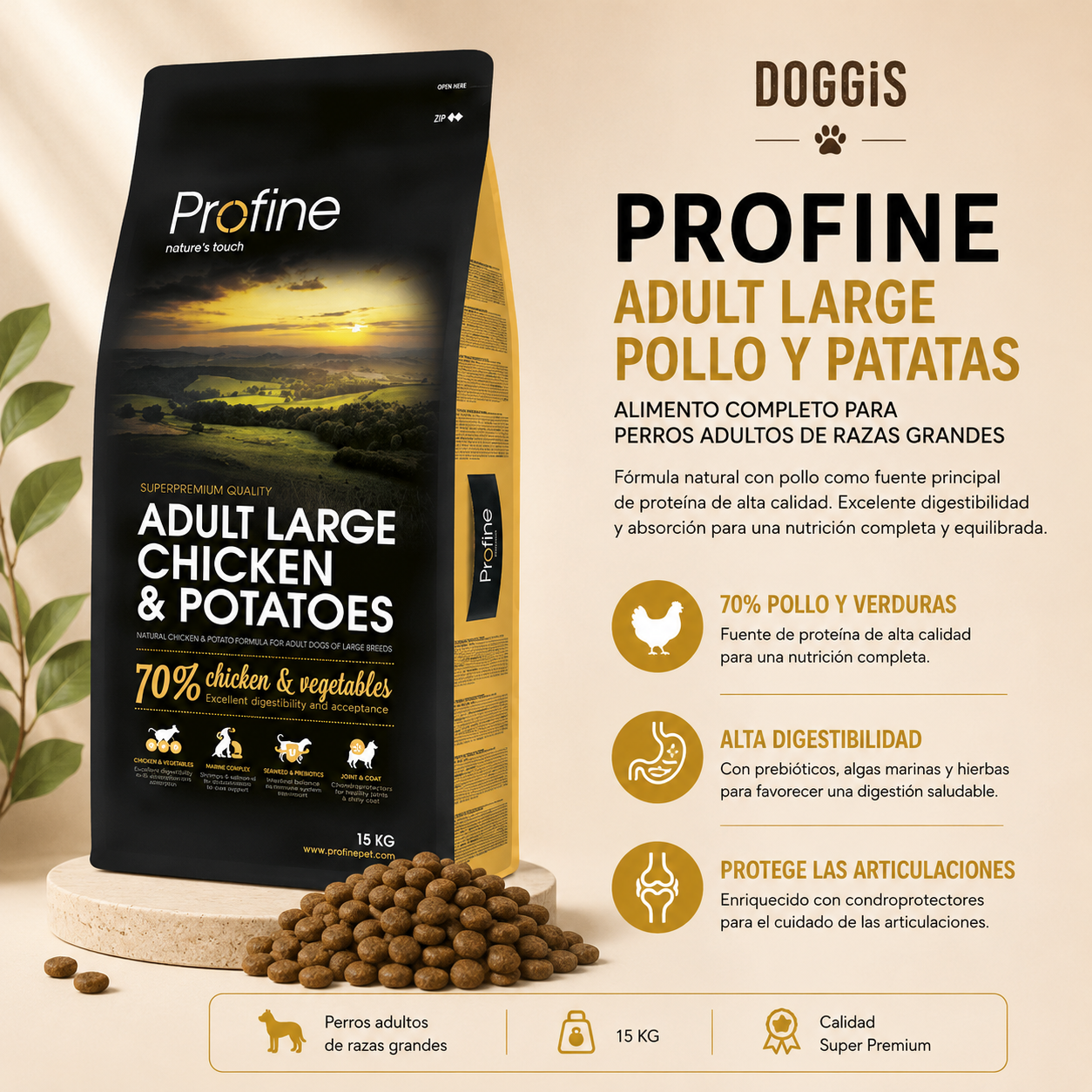 PROFINE ADULTO GRANDE POLLO Y PATATAS