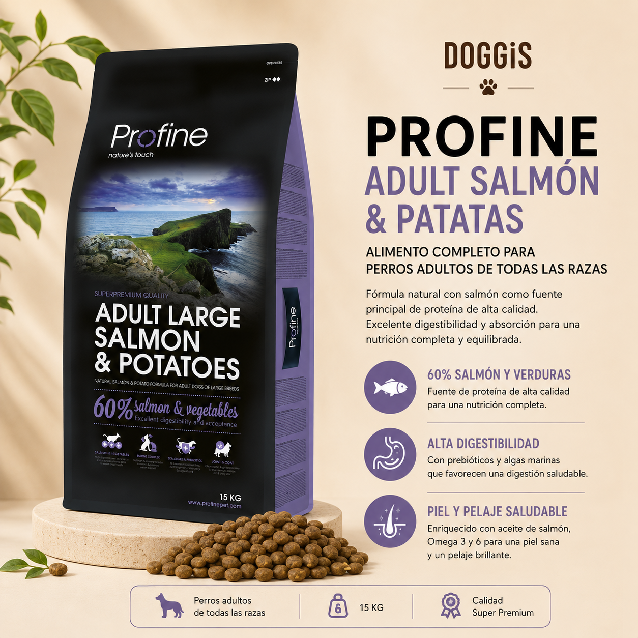 PROFINE ADULTO GRANDE SALMÓN Y PATATAS