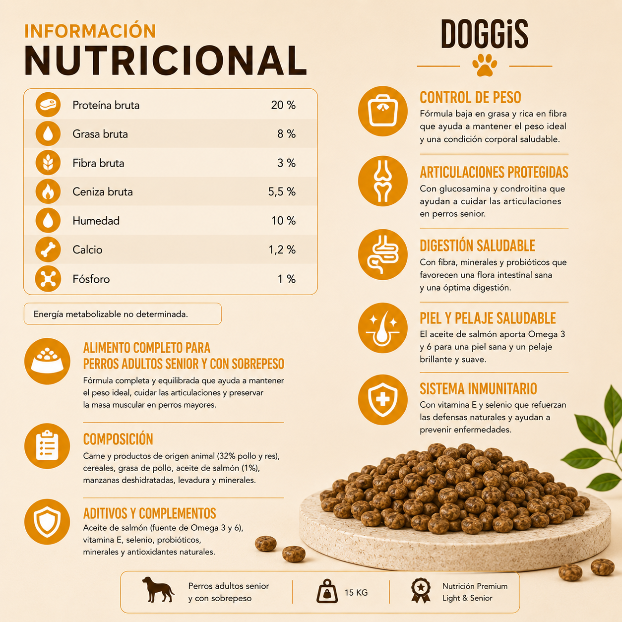 Country Dog Food Light & Senior 15Kg