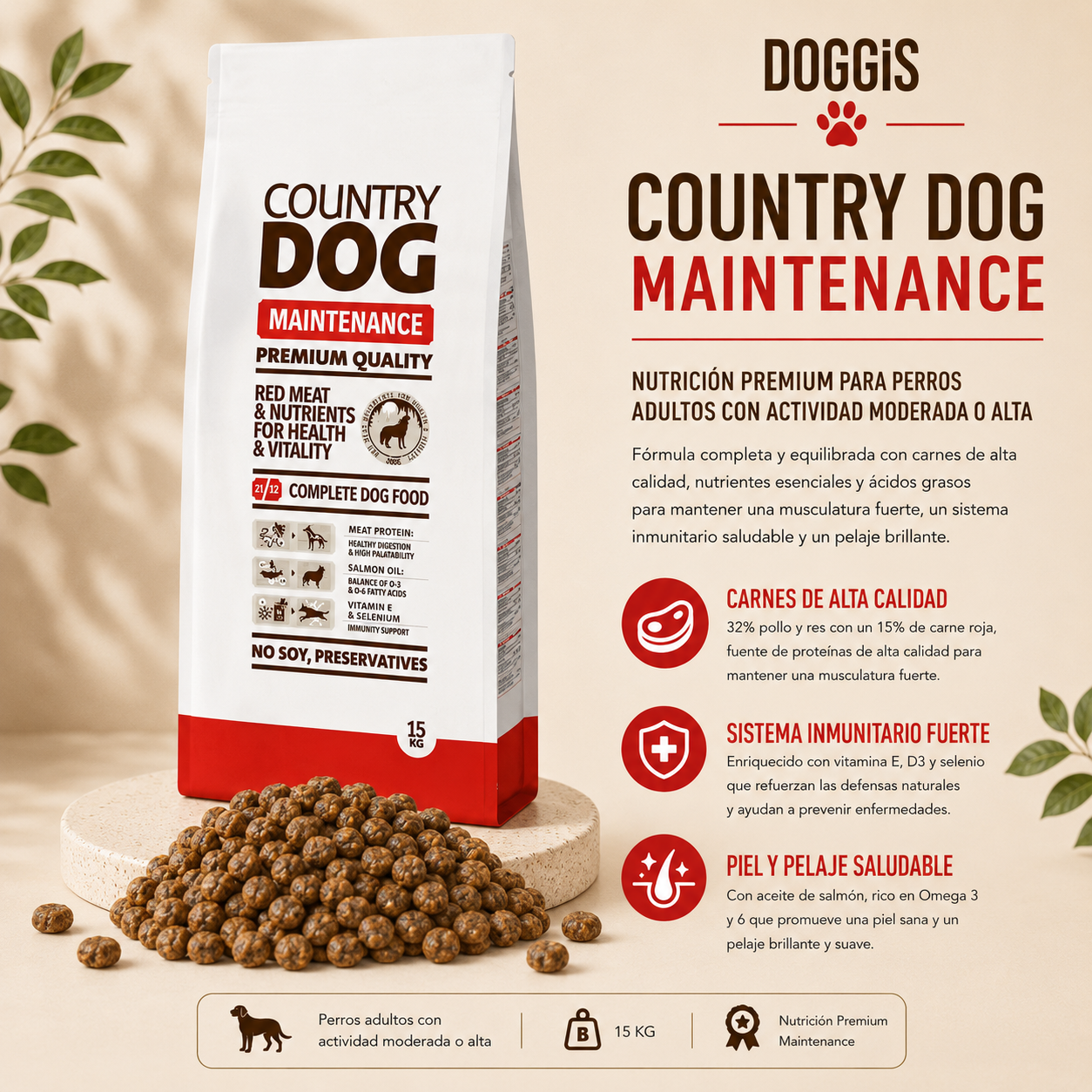 Country Dog Food Maintenance 15Kg