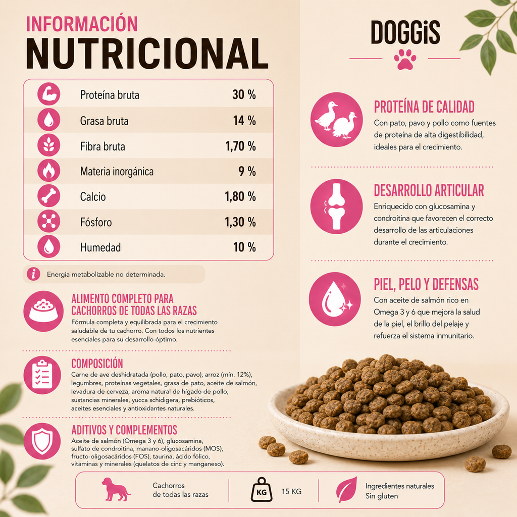 Carnívoro Puppy pollo, pavo y pato para cachorros 15kg