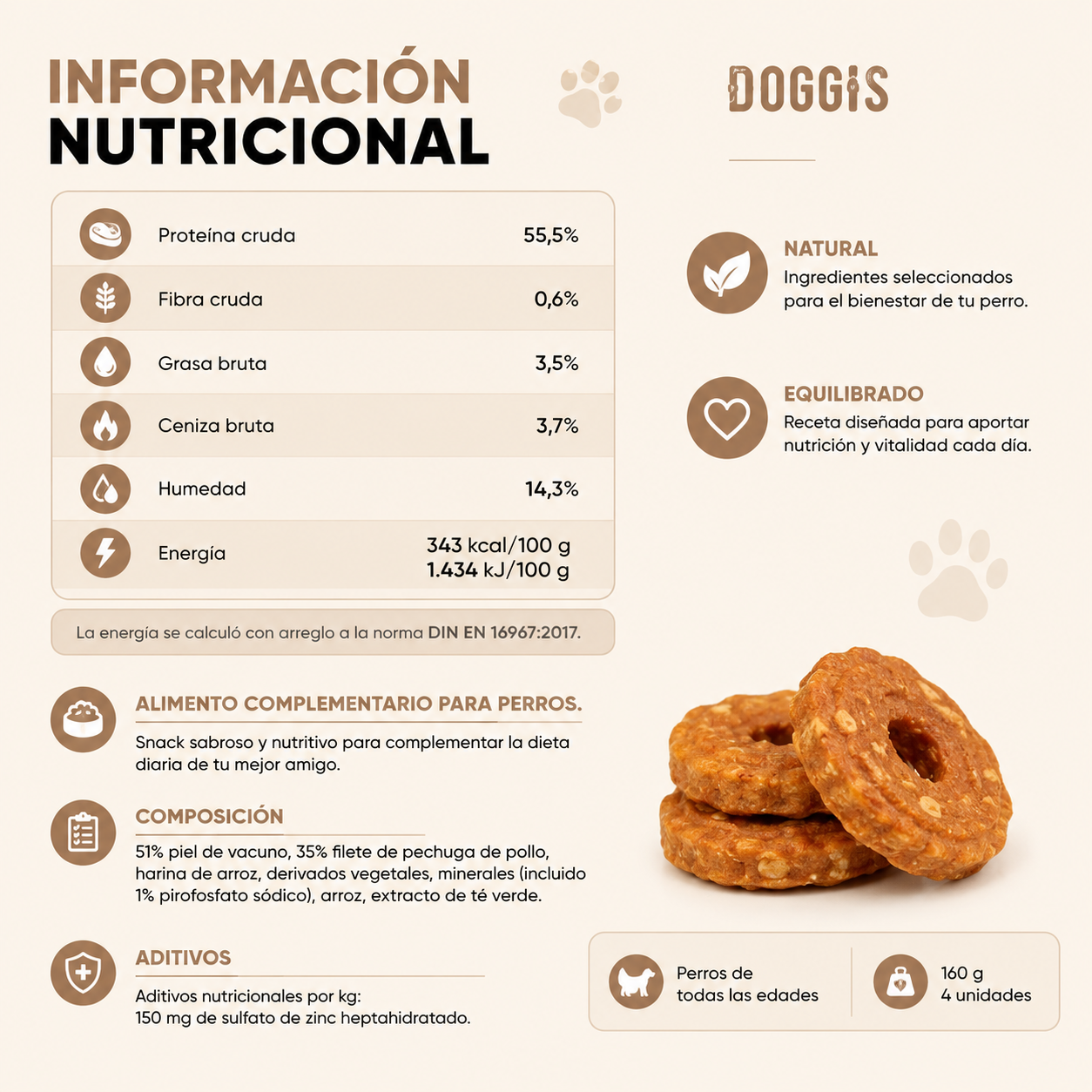 Dokas Donuts de Pechuga de Pollo 160 g (4 Unidades)