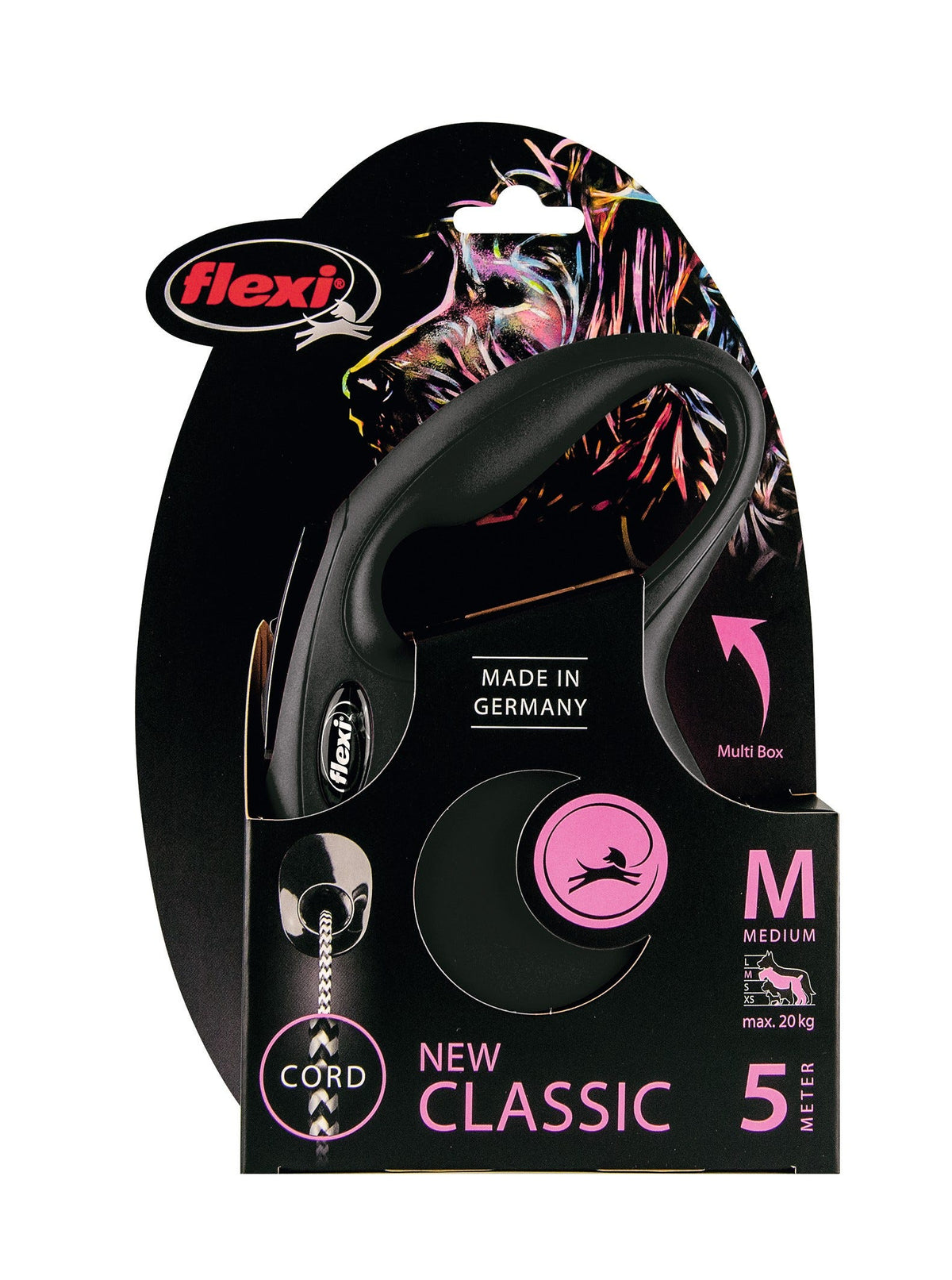 Flexi New Classic Cordón Negro M 5m
